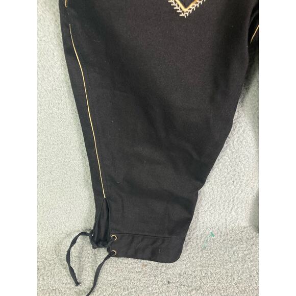 Men's Black Bavarian Lederhosen Jeans Suspenders Pants Sz 46 XS German - Picture 10 of 17
